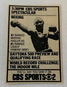 1980 small CBS tv ad ~ boxing MARVIN HAGLER vs LOUCIF HAMANI - Picture 1 of 1