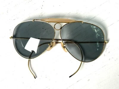 Vintage 1960s 70s Bausch & Lomb Ray Ban USA Aviator Sunglasses Wrap Excellent - Image 1 of 4