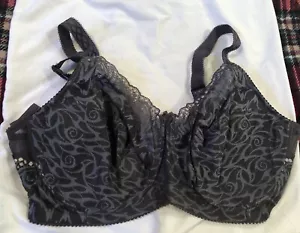 Miss Mary of Sweden Black -Gray Under Wired Bra Size 48F- New without Tags - Picture 1 of 3