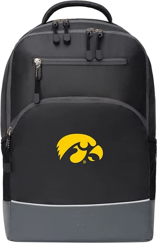 Officially Licensed NCAA Iowa Hawkeyes "Alliance" Backpack, Black, 19" Cover