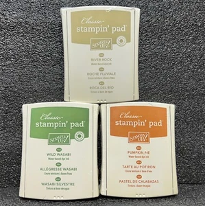 Classic Stampin' Pad LOT of 3 River Rock Pumpkin Pie Wild Wasabi Sealed! - Picture 1 of 4