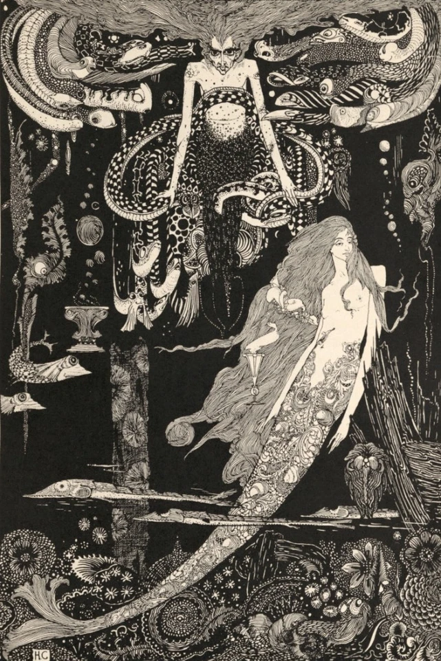 The Little Sea Maid by Harry Clarke – Fantastical Art Nouveau Illustration Print - Image 1 of 1