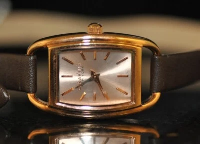 Caravelle New York Ladies Rose Gold Brown Leather Wrap Around Watch Strap 44L123 - Image 1 of 3