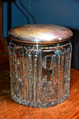 Large Cut Glass Humidor Sterling Silver Goodnow Jenks Boston Bidelow,Kennard, Co - Image 1 of 4