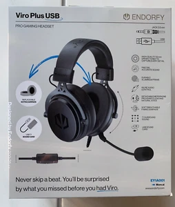Zestaw słuchawkowy do gier ENDORFY VIRO Plus USB Pro czarny oryginalne opakowanie EY1A001 Wysoka jakość 53 mm - Zdjęcie 1 z 5