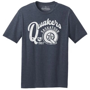 Saskatoon Quakers 1952 WHL Hockey TRI-BLEND Tee Shirt - Blades, Flames, Oilers - Picture 1 of 5