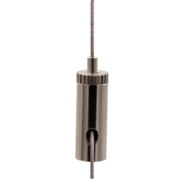 Wire rope holder gripper 10, M4 female thread, rope Ø 0.8 - 1.0 mm, nickel-plated - Image 1 of 3