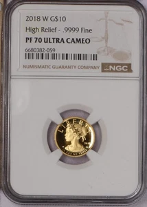 2018-W Gold American Liberty High Relief 1/10 oz. $10 NGC PF70 Ultra Cameo - Picture 1 of 4