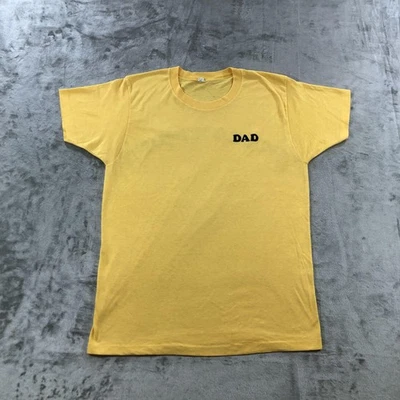 复古 Cal Cru 衬衫男式大号黄色 DAD 空心点绒面 美国制造 80 年代 — 第 1/4 张图片