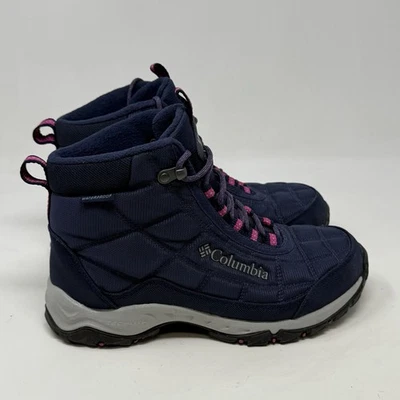 Columbia Firecamp Waterproof Hiking Boots Womens 7 Blue Quilt Lightweight Lined - Image 1 of 4