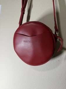 Portland Leather Goods PLG Large Circle Leather Purse Cranberry *Unicorn* RARE - Bild 1 von 12
