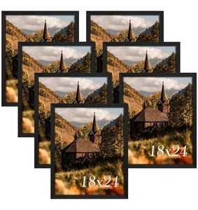 Juego de 7 marcos de póster Lyeasw 18x24 negros, grandes 18 por 24 marcos de fotos negros... - Imagen 1 de 8