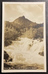 View on Pine Creek Livingston Montana RPPC AZO Sax & Fryer - Picture 1 of 2