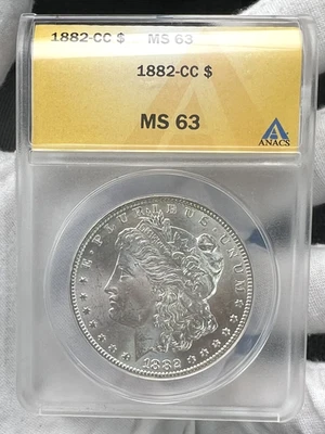 1882-CC $1 Morgan Dollar ANACS MS63 Silver US Coin - Image 1 of 4