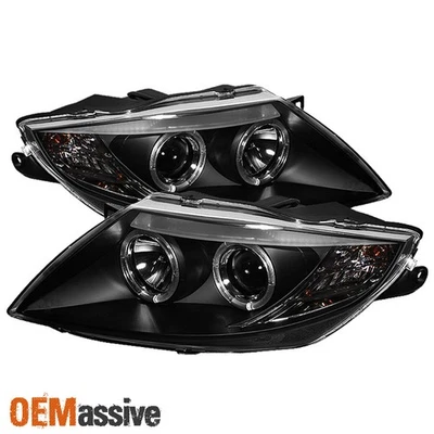 Par de faros LED proyectores doble halo bisel negro para BMW Z4 E85 03-08 cupé Foto 1 de 4