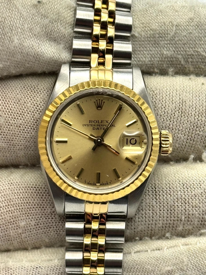 eBay Live Rolex Damas Datejust 26mm Champagne Jubilee Dos Tonos 69173 Año 1985 Foto 1 de 1