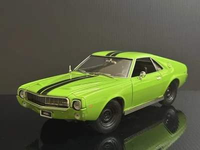 1969 AMC AMX Lime With GMP Green Steel Wheels  1/18 Auto World “ Read” - Image 1 of 4
