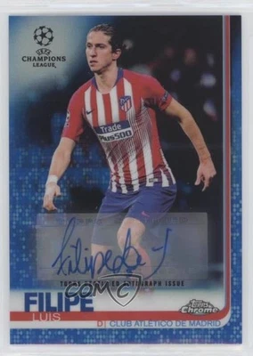 2018-19 Topps Chrome UCL Blue Refractor /150 Filipe Luis Kasmirski #15 Auto - Image 1 of 2