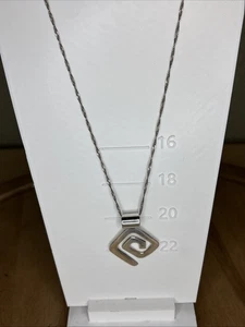 Silpada 925 Sterling Silver Swirl Pendant Necklace 20” Modern Minimalist Jewelry - Picture 1 of 5