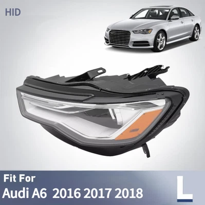 HID/Xenon Headlight For 2016-2018 Audi A6 w/ Auto Level w/ LED DRL Left Driver Foto 1 de 4
