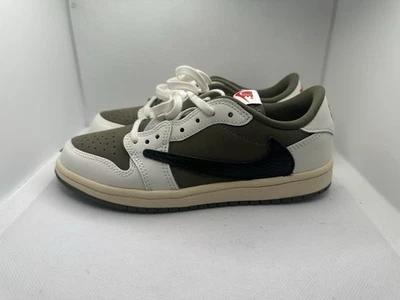 Size 3y Air Jordan 1 Low Travis Scott Medium Olive DO5442-200 Authenicated - Image 1 of 4