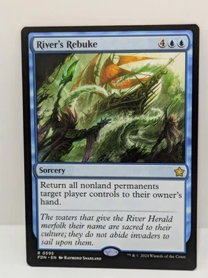 Foundations - River's Rebuke - Blue - Sorcery - Rare - Fdn 395 - Regular  - - Image 1 of 2