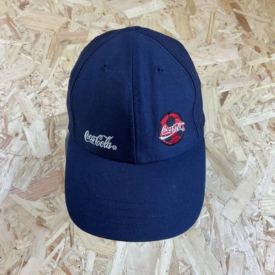 Vintage 1990s Coca Cola Navy Baseball Cap Football 1998 Mütze One Size - Bild 1 von 4