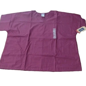 Cherokee Workwear Scrub Top Women's Size 2X Maroon Short Sleeve Pockets Medical - Picture 1 of 5