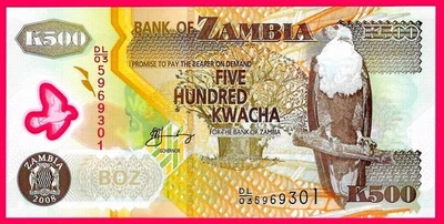ZAMBIA 2008 500 Kwacha P-43f UNC POLYMER - Image 1 of 2