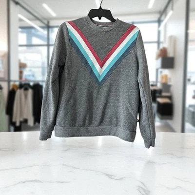 Sudadera Pullover Anthropologie Sol Angeles Talla XS Gris Multi Rayas De Colección Foto 1 de 4