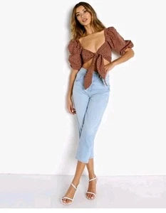 Wrangler Damengröße 9/10 durchschnittliche helle Waschung blau Capri Denim Jeans - Bild 1 von 10