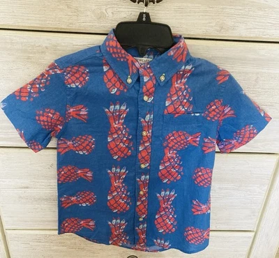 Camisa Crewcuts Niños Tropical/Hawaiana Abotonada Manga Corta 6-7 Nueva, Lino Foto 1 de 4