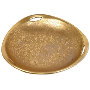 Pickard Daisy Rose Encrusted Gold Porcelain Trinket Bon Bon Dish 7" Vintage 1950 - Picture 1 of 4