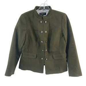 Talbots Army Green Military-Style Jacket Women's 4 Petite Cotton Blend Preowned - Picture 1 of 4