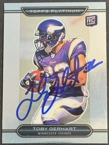 Toby Gerhart Signed 2010 Topps Platinum Rookie Card Vikings BAS Beckett COA - Picture 1 of 2