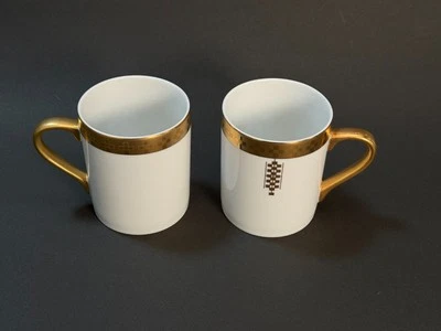 Taza Tiffany & Co. Imperial Frank Lloyd Wright Juego de 2 piezas Llantas Doradas Auténticas Foto 1 de 4