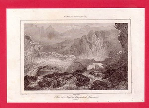 Pont de neige et cascades de Gavarnie gravure 1845 France / E physique/B2 - Imagen 1 de 1