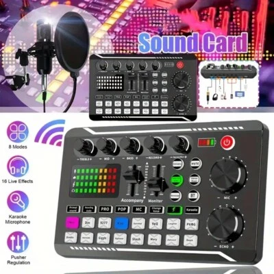 Professioneller Audio Mixer Sprachwechsler Live Soundkarte für Streaming/Gaming - Bild 1 von 4