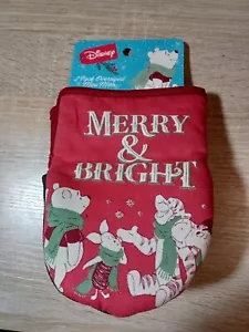 Disney Winnie Puuh Merry & Bright 2er-Pack übergroße Mini-Handschuhe Topflappen NEU - Bild 1 von 3