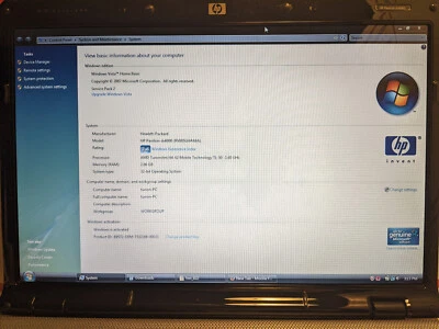 HP Pavilion 15.4 Dv6000 (Dv6305us) Laptop (AMD Turion 64 X2 TL-50 1.6Ghz) Vista - Image 1 of 4