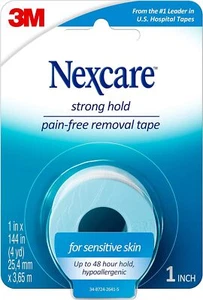 Nexcare Strong Hold Pain-Free Removal Tape 1 In x 4 Yds 1 Roll of Tape - Picture 1 of 6