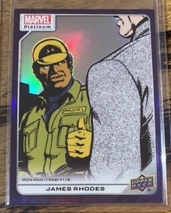 2022 Upper Deck Marvel Platinum James Rhodes Purple Rainbow - Picture 1 of 2