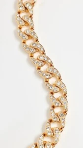 NIB Kenneth Jay Lane Gold and Crystal Chain Ling Bracelet $95 - Picture 1 of 3