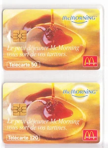 2 PHONE CARD SET / TELECARTE FRANCE PACK 2 MC DONALD'S RESTAURANT MIX USED/CHIP - Picture 1 of 1