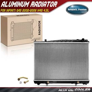 Radiator w/ Oil Cooler for INFINITI Q45 2002 2003 2004-2006 M45 4.5L Automatic - Picture 1 of 8
