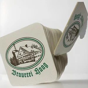 Coasters German Brewery Barware Mats Brauerei Gaag Square Green White - Picture 1 of 8