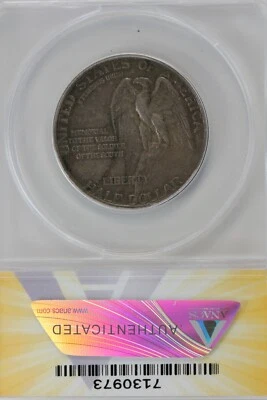 1925  .50  ANACS   AU 50  STONE MOUNTAIN DD REV Classic Silver Commemorative  - Image 1 of 2