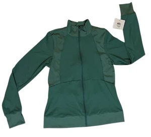 Chaqueta suave con cremallera completa Laundry by Shelli Segal pequeña S verde azulado polvoriento - Imagen 1 de 5