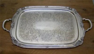 Vtg. 1847 ROGERS 22" Remembrance Silverplate Butler Serving Tray Platter #9898 - Picture 1 of 8