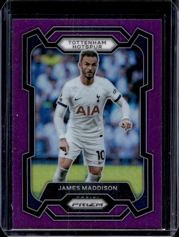 2023-24 Panini Prizm Premier League James Maddison Purple Prizm #128 Tottenham